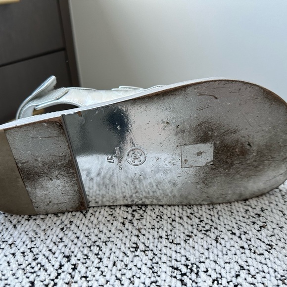 Chanel Silver Dad Sandals 22 Season - Picture 3 of 12